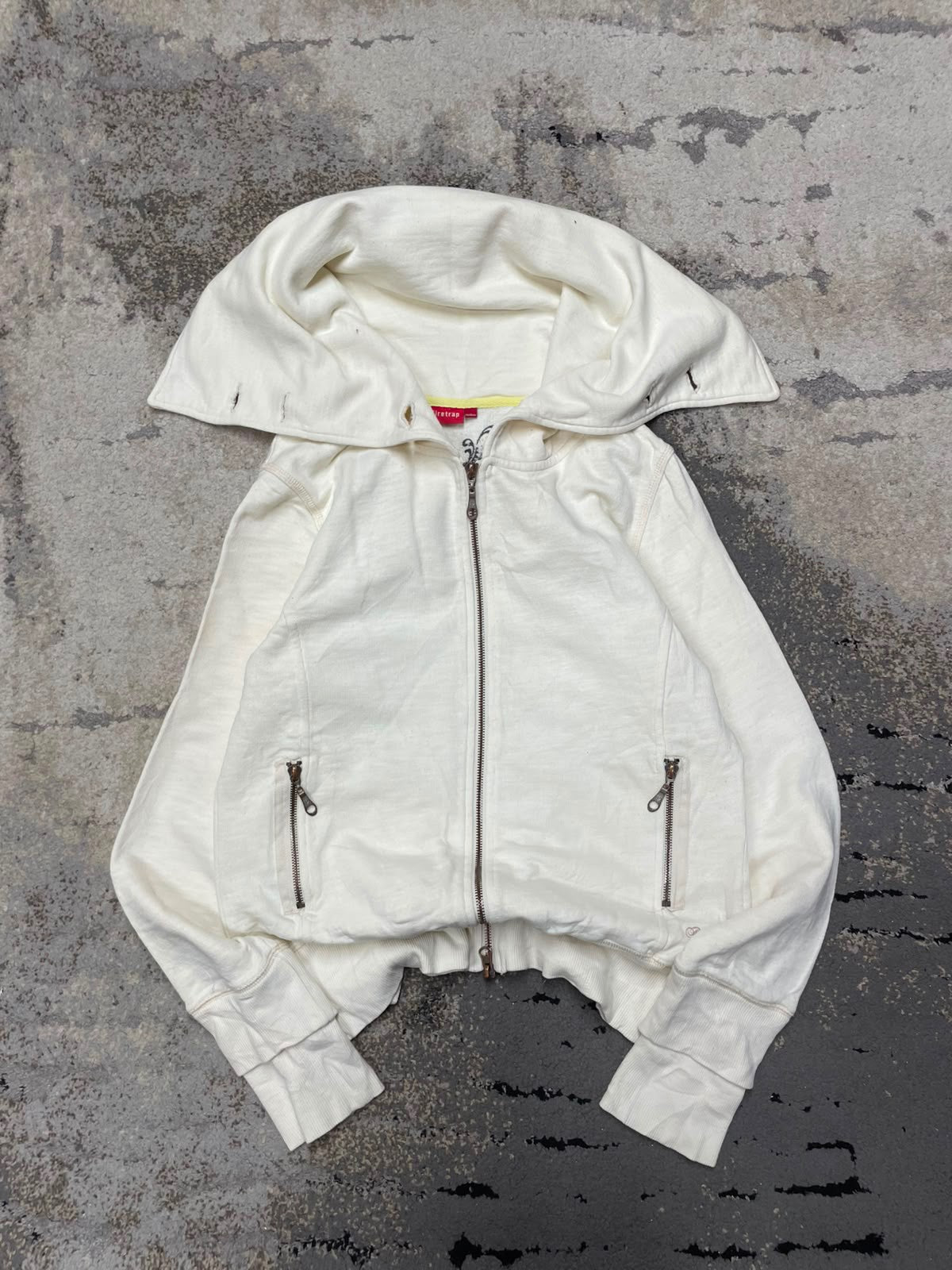 Bluza vintage Japan Style fire trap, damskie w bardzo dobrym stanie rozmiar M, widok z góry