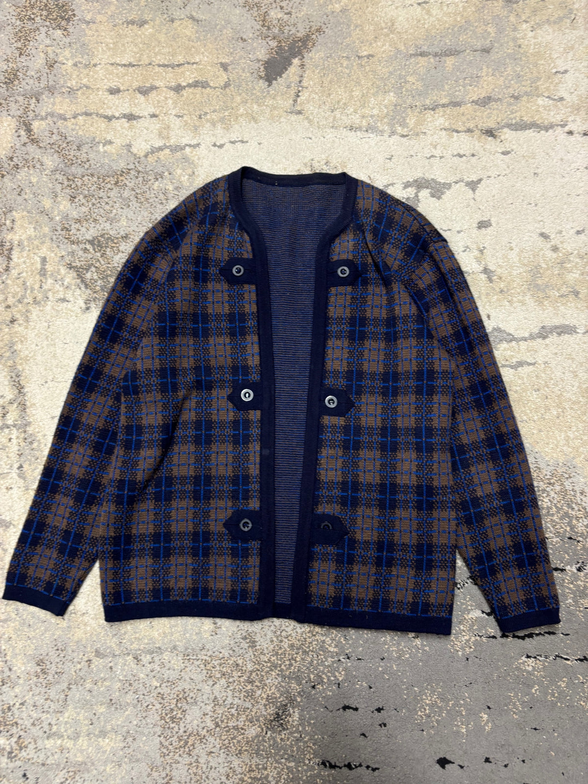 Japan Style Kardigan Vintage retro y2k, męskie w bardzo dobrym stanie rozmiar M, widok z przodu