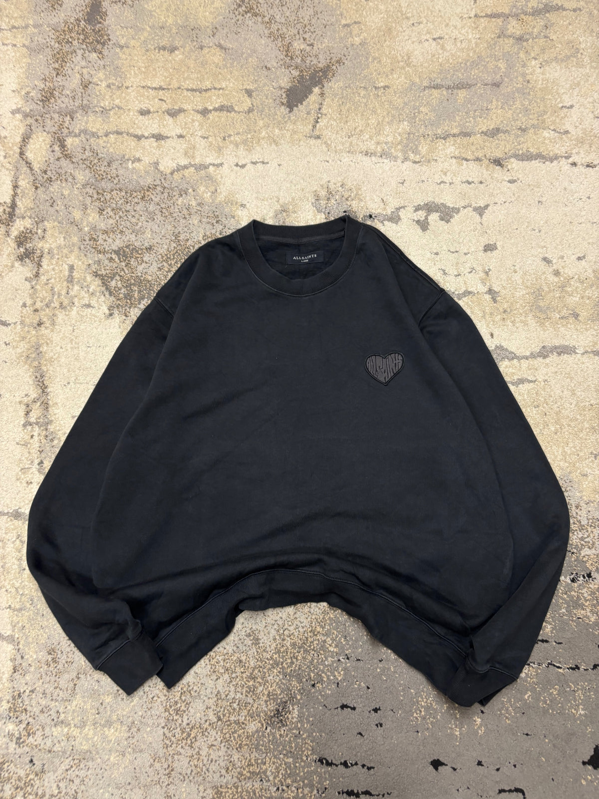 Bluza AllSaints Crewneck, damskie w bardzo dobrym stanie rozmiar L, detal