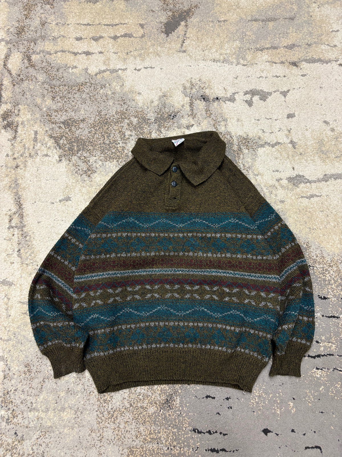Japan Style Sweter vintage retro y2k, męskie w bardzo dobrym stanie rozmiar S, widok z przodu
