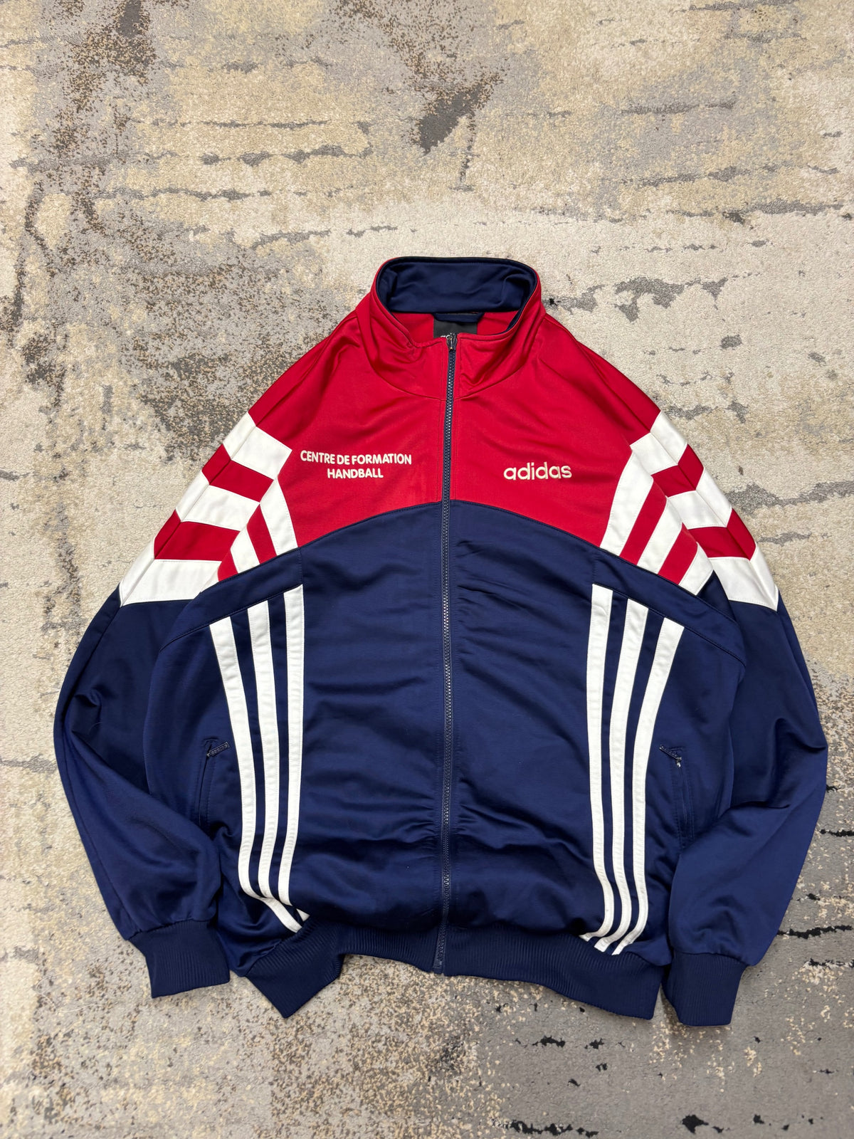 Bluza Adidas Vintage retro y2k zipp, męskie w bardzo dobrym stanie rozmiar XXL, widok z przodu