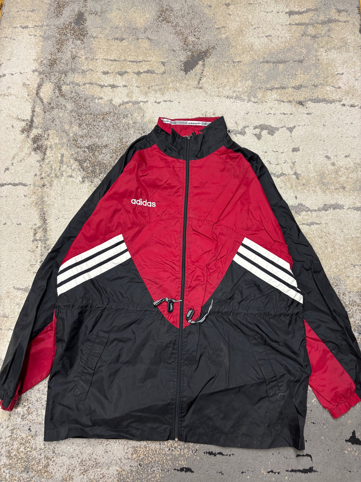 Kurtka wiatrówka Adidas Vintage retro y2k, męskie w bardzo dobrym stanie rozmiar XL, widok z przodu