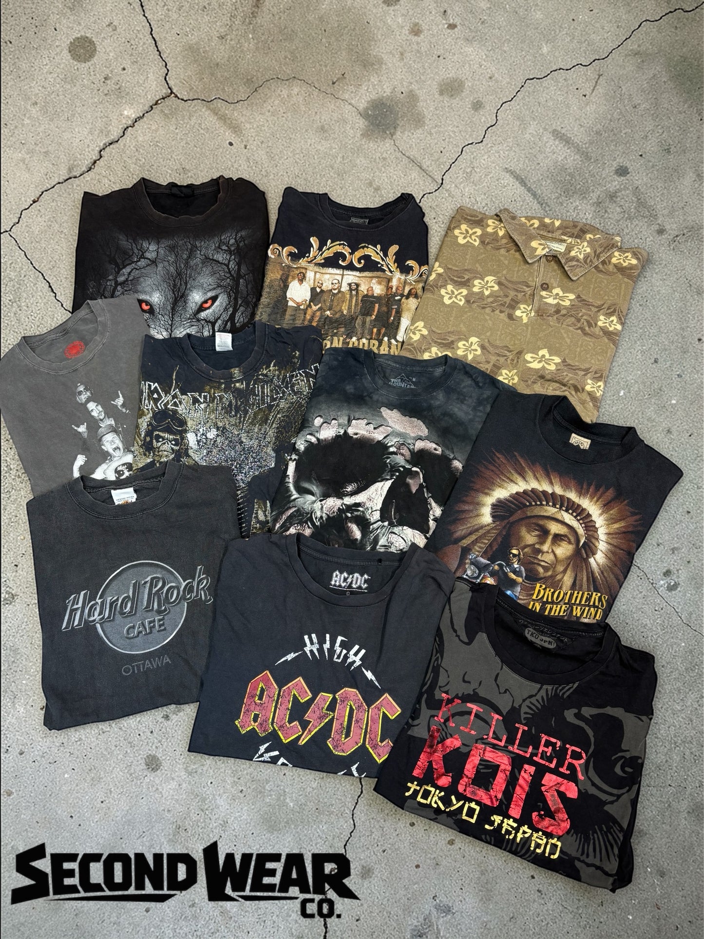 Box 10 szt koszulek vintage retro y2k (hard rock , AC/DC i inne) plus eBook gratis !!