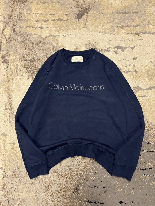 Bluza Calvin Klein crevneck, męskie w bardzo dobrym stanie rozmiar L, widok z przodu