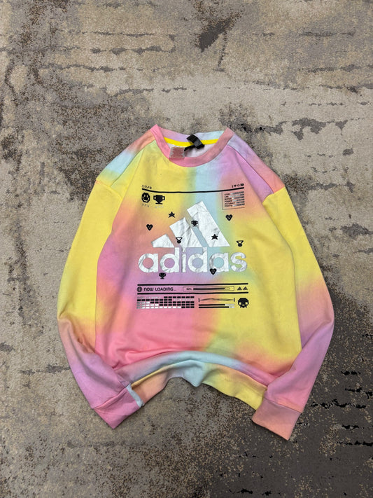 Bluza Adidas crevneck, dziecięce w bardzo dobrym stanie rozmiar 164 cm / 14 lat, detal