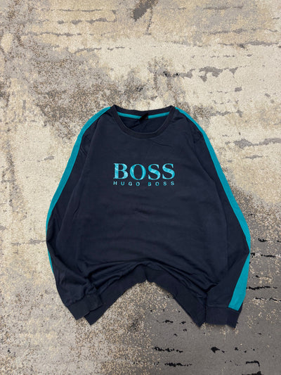 Bluza Hugo Boss crevneck, męskie w bardzo dobrym stanie rozmiar L, widok z przodu