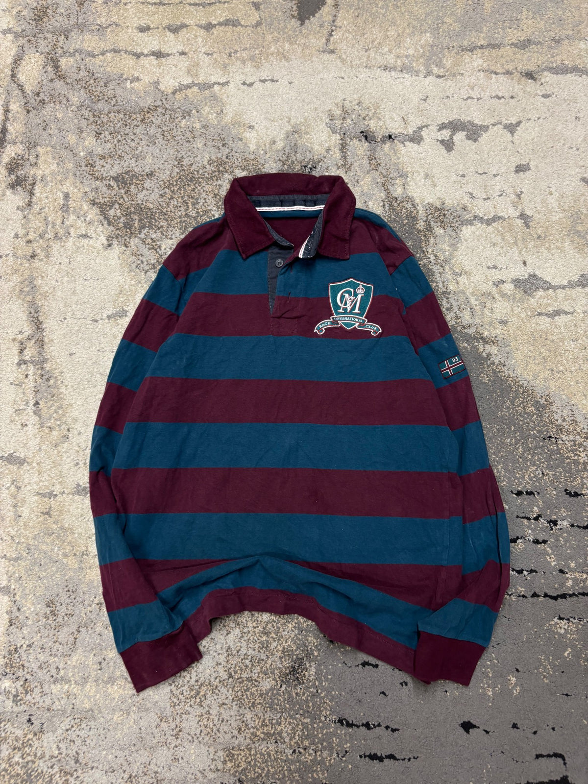 Japan Style Koszulka Polo vintage retro y2k, męskie w bardzo dobrym stanie rozmiar M, widok z przodu