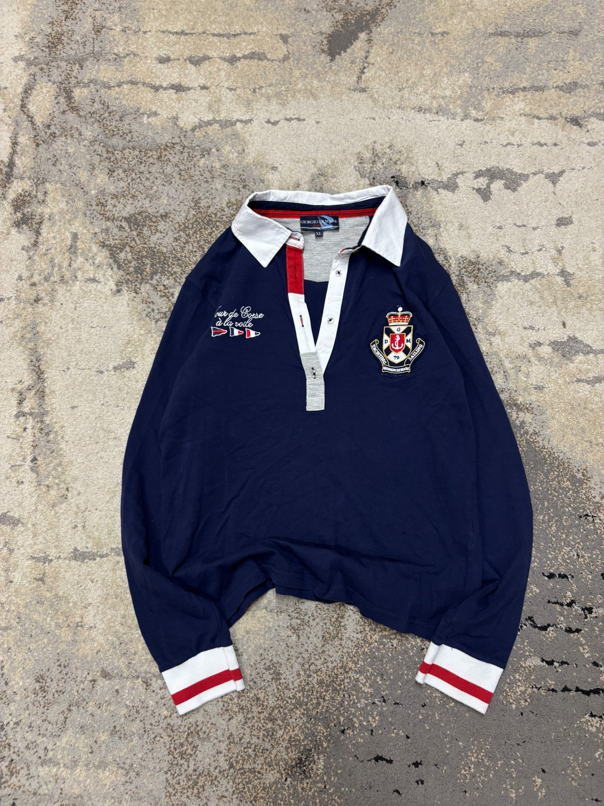 Japan Style Bluzka Polo vintage retro y2k, damskie w bardzo dobrym stanie rozmiar XL, detal