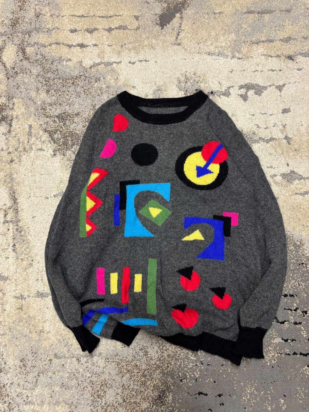 Japan Style Sweterek vintage retro y2k, męskie w bardzo dobrym stanie rozmiar M, detal