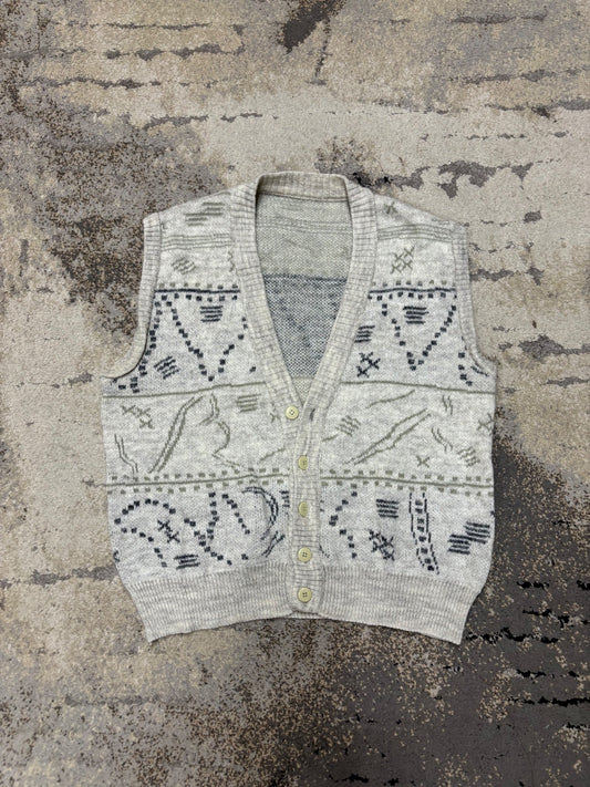 Japan Style Kamizelka sweterek vintage retro y2k, damskie w bardzo dobrym stanie rozmiar S, widok z przodu