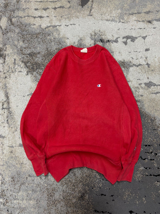 Bluza crewneck champion haft Logo, męskie w bardzo dobrym stanie rozmiar L, widok z przodu