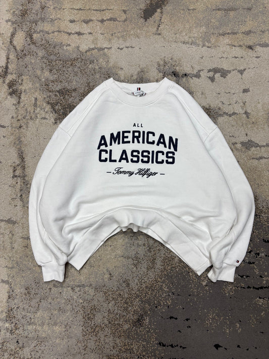 Bluza Tommy Hilfiger crewneck haft Logo, damskie w bardzo dobrym stanie rozmiar L, widok z przodu