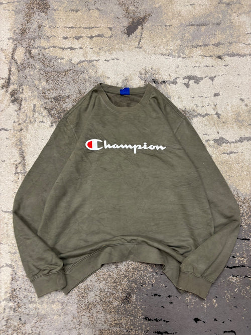 Bluza Champion crewneck, męskie w dobrym stanie rozmiar XXL, detal