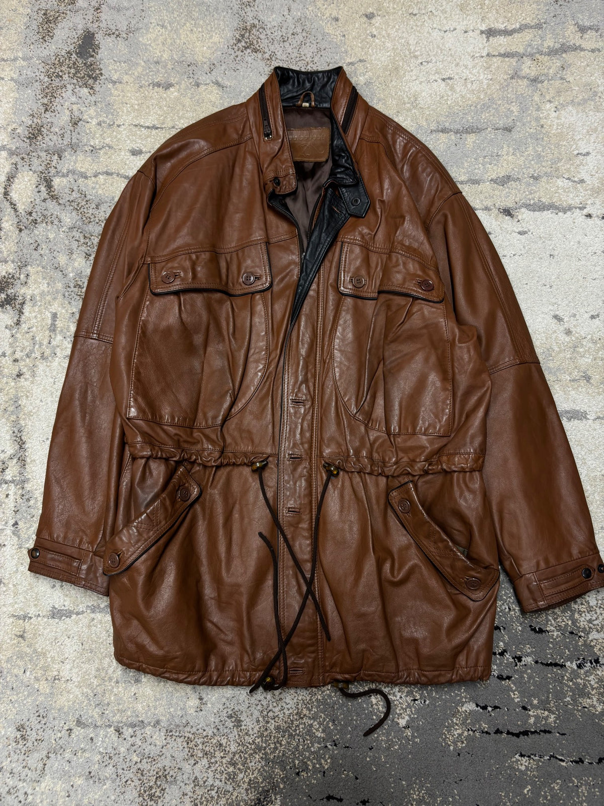 Japan Style Kurtka skórzana Vintage retro y2k, damskie w bardzo dobrym stanie rozmiar XXL, detal