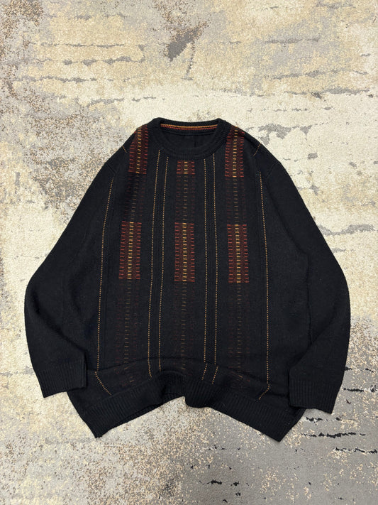 Japan Style Sweterek vintage retro y2k, męskie w bardzo dobrym stanie rozmiar L, detal