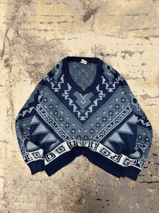 Japan Style Sweterek vintage retro y2k, męskie w bardzo dobrym stanie rozmiar L, detal