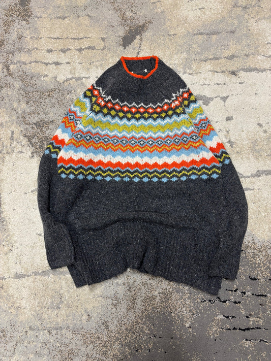 Japan Style Sweterek vintage retro y2k, męskie w bardzo dobrym stanie rozmiar M, detal