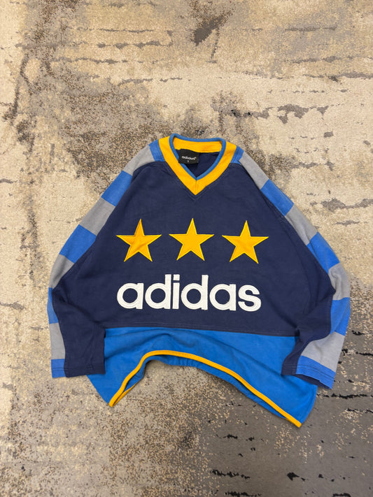 Bluza vintage Adidas retro y2k, męskie w bardzo dobrym stanie rozmiar S, widok z przodu