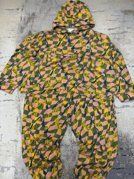 Komplet dresowy japan style, damskie w bardzo dobrym stanie rozmiar XXXL, widok z przodu