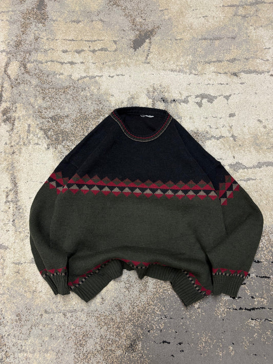 Japan Style Sweterek vintage retro y2k, męskie w bardzo dobrym stanie rozmiar XL, widok z przodu