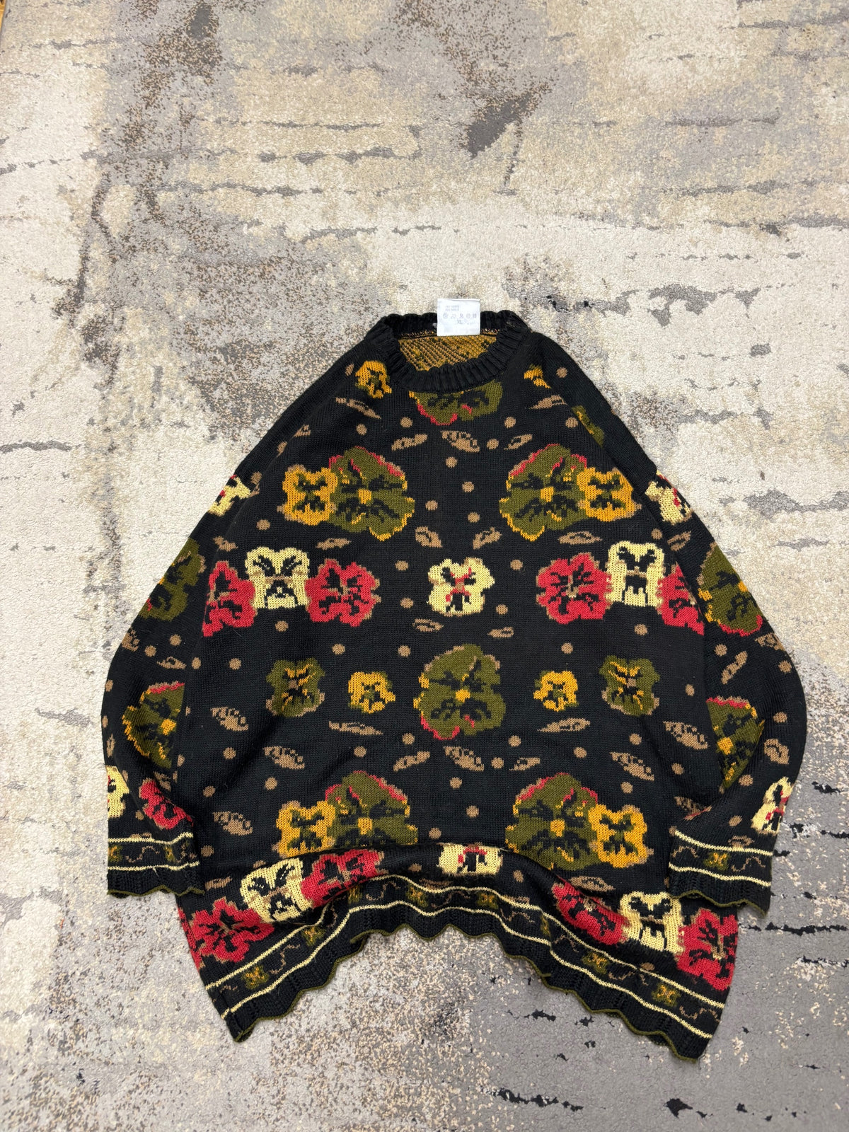 Japan Style Sweterek vintage retro y2k, damskie w bardzo dobrym stanie rozmiar XL, widok z przodu