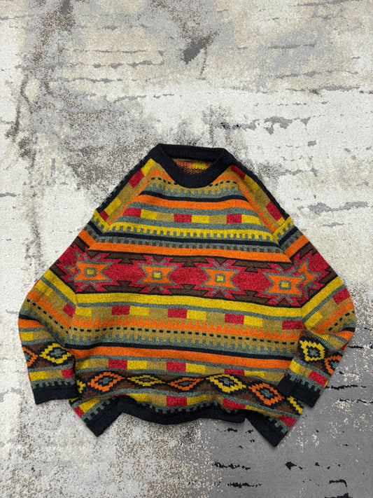 Japan Style Sweterek vintage retro y2k, damskie w bardzo dobrym stanie rozmiar L, widok z przodu