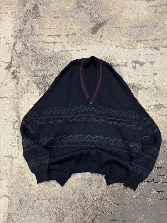 Japan Style Sweterek vintage retro y2k, męskie w bardzo dobrym stanie rozmiar L, widok z przodu