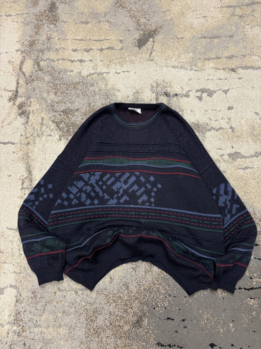 Japan Style Sweterek vintage retro y2k, męskie w bardzo dobrym stanie rozmiar L, widok z przodu