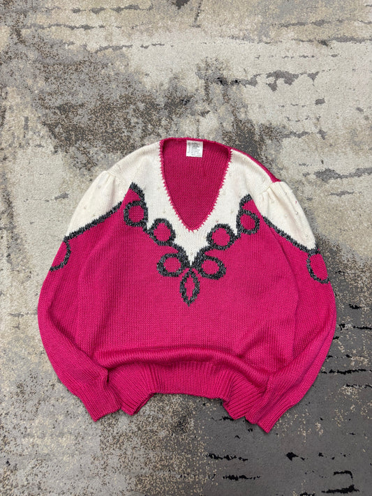 Japan Style Sweterek vintage retro y2k, damskie w bardzo dobrym stanie rozmiar L, widok z przodu