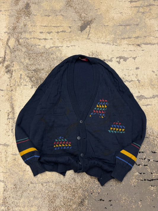 Japan Style Kardigan Vintage retro y2k, męskie w bardzo dobrym stanie rozmiar L, widok z przodu