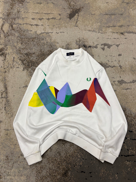 Bluza Fred Perry crewneck, męskie w bardzo dobrym stanie rozmiar M, widok z przodu