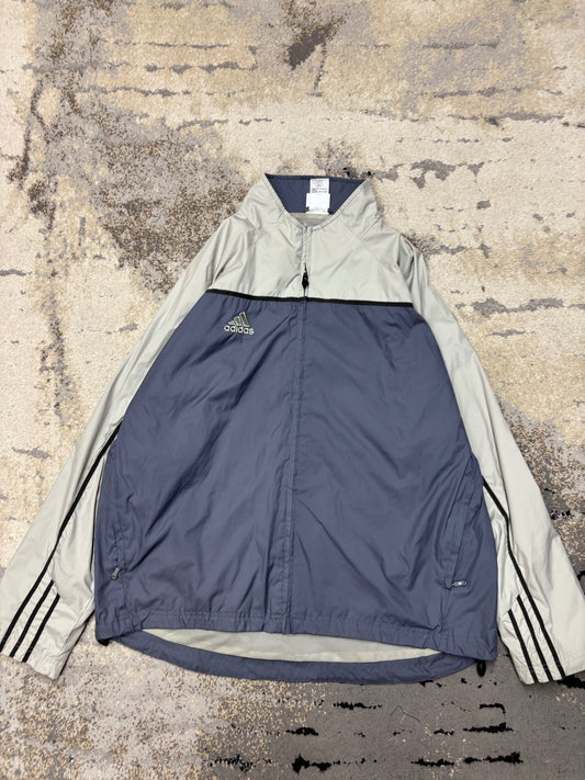 Kurtka wiatrówka Adidas Vintage retro y2k, damskie w bardzo dobrym stanie rozmiar L, widok z przodu