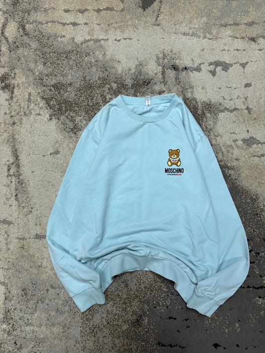 Bluza Moschino crewneck, damskie w bardzo dobrym stanie rozmiar S, widok z przodu