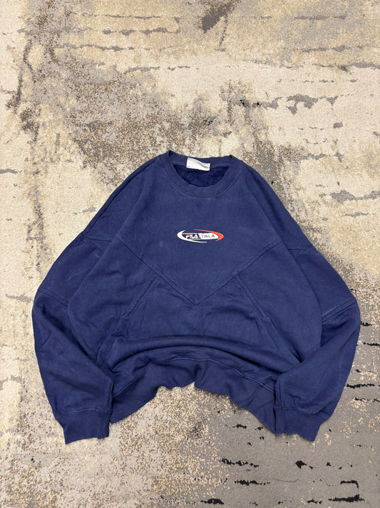 Bluza Fila crewneck, męskie w bardzo dobrym stanie rozmiar L, widok z przodu
