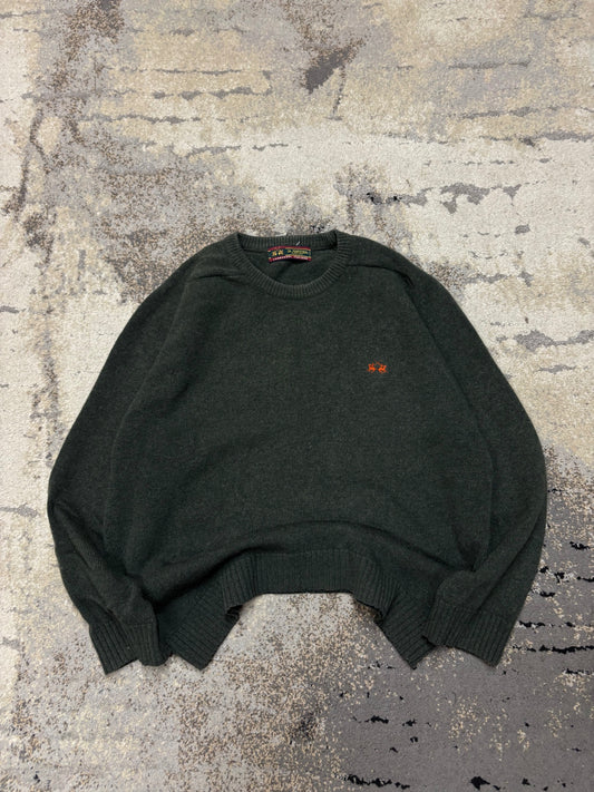 Japan Style Sweter vintage retro y2k z wełny alpaki, męskie w bardzo dobrym stanie rozmiar XL, widok z przodu