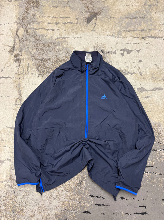 Kurtka wiatrowa Adidas Vintage retro y2k, męskie w bardzo dobrym stanie rozmiar L, widok z przodu