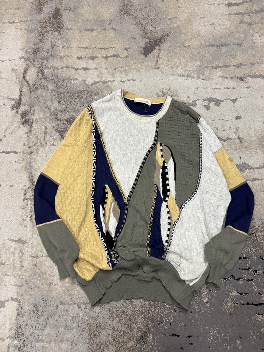 Japan Style Sweterek vintage retro y2k, męskie w bardzo dobrym stanie rozmiar XL, detal