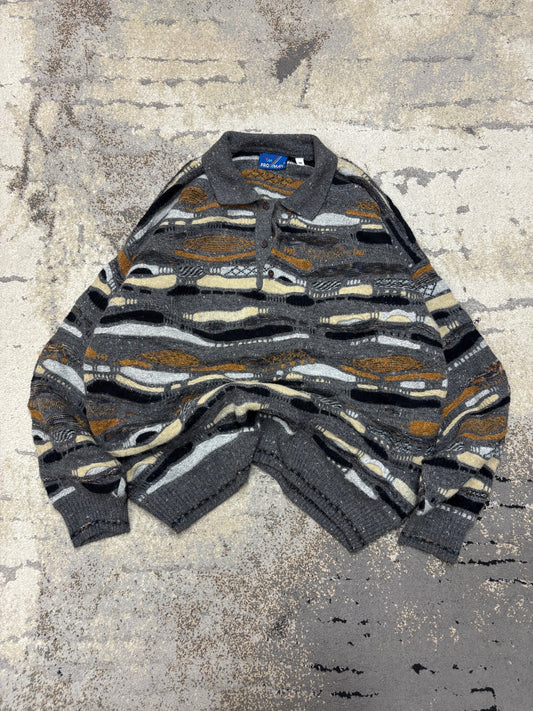 Japan Style Sweterek vintage retro y2k, męskie w bardzo dobrym stanie rozmiar XXL, detal