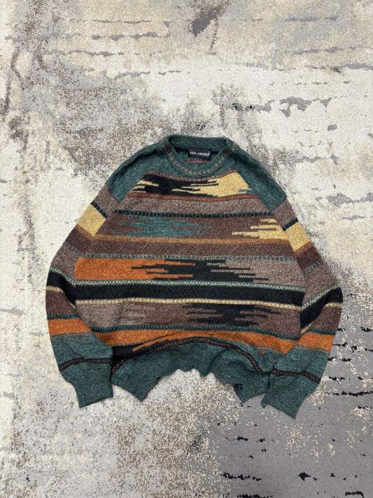 Japan Style Sweterek vintage retro y2k, męskie w bardzo dobrym stanie rozmiar M, detal