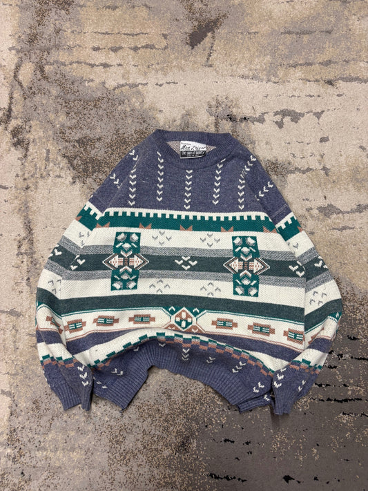 Japan Style Sweterek vintage retro y2k, męskie w bardzo dobrym stanie rozmiar XL, detal