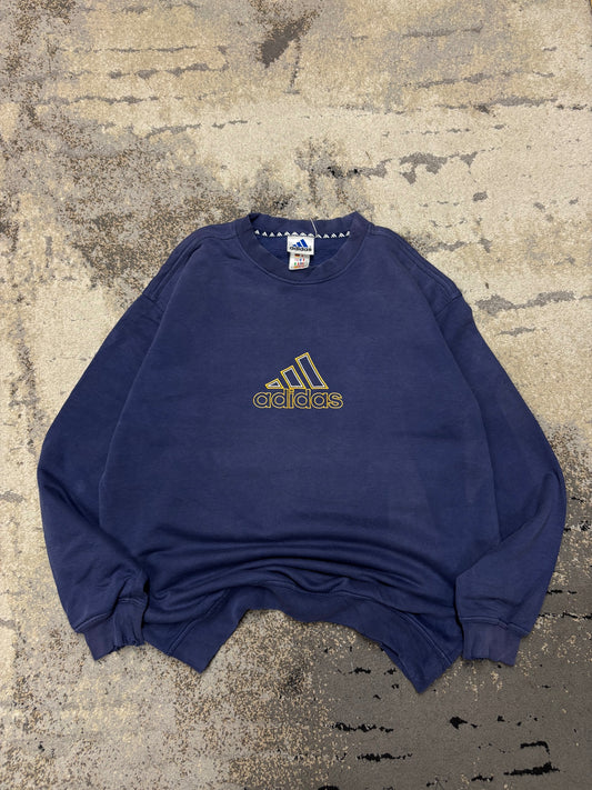 Bluza Adidas Vintage retro y2k crewneck, damskie w dobrym stanie rozmiar L, widok z przodu