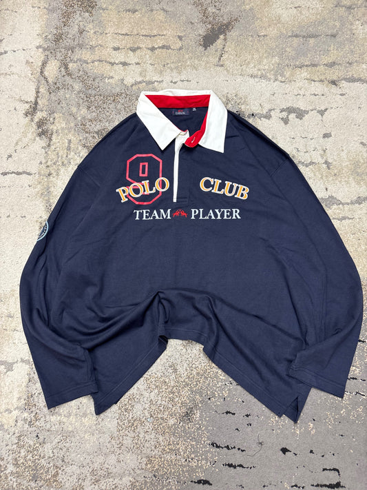 Japan Style Bluzka Polo vintage retro y2k, męskie w bardzo dobrym stanie rozmiar XXL, widok z przodu