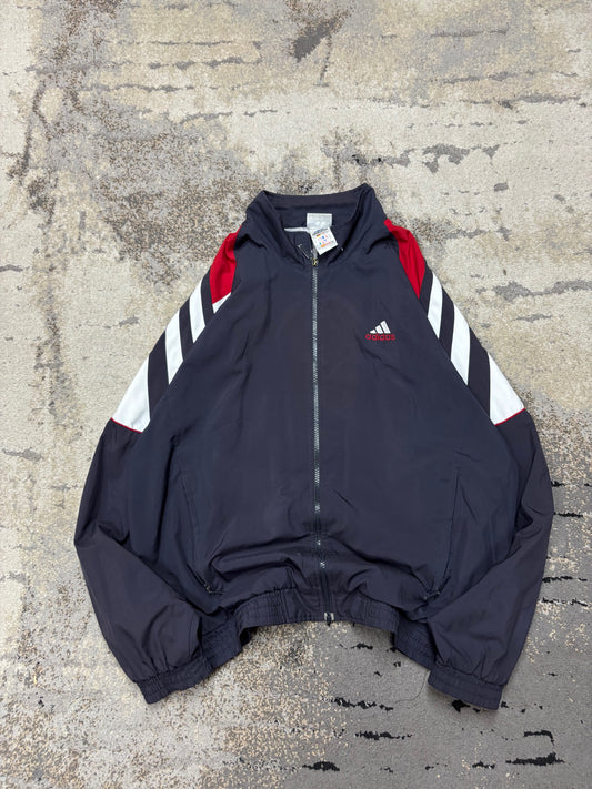 Kurtka vintage Adidas retro y2k, męskie w bardzo dobrym stanie rozmiar L, widok z przodu