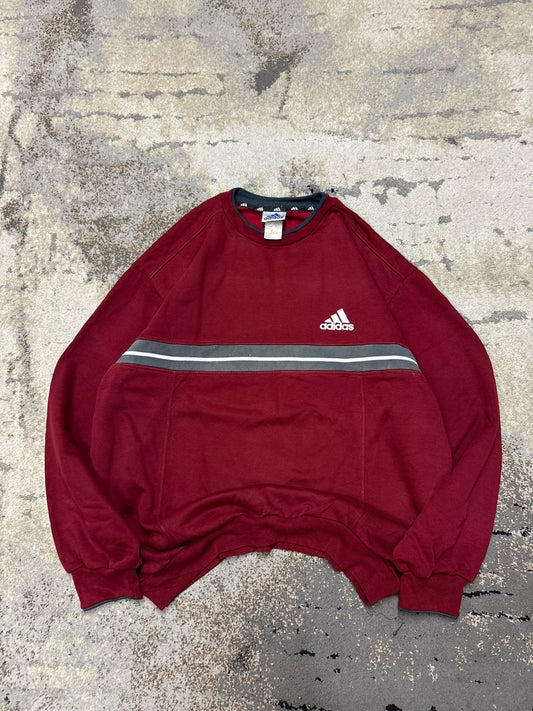 Bluza Adidas crewneck vintage retro y2k, męskie w dobrym stanie rozmiar L, widok z przodu