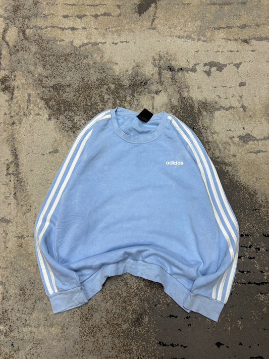 Bluza Adidas crewneck, damskie w dobrym stanie rozmiar L, detal