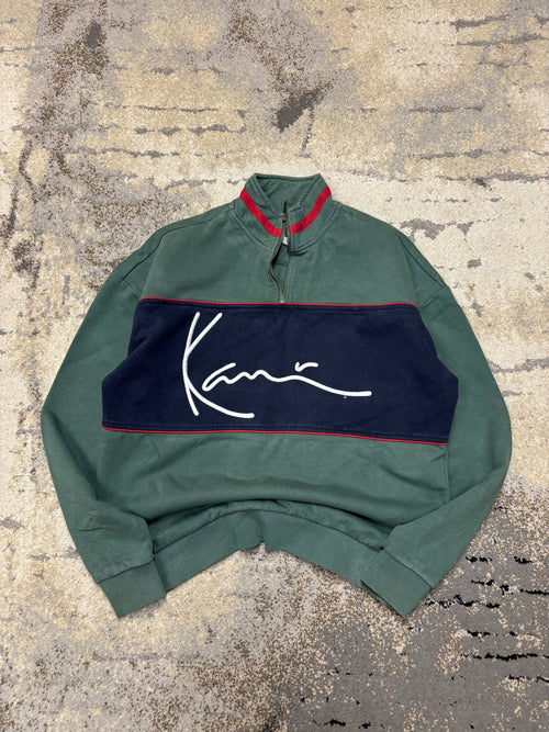 Bluza Karl Kani half zipp, damskie w bardzo dobrym stanie rozmiar XS, widok z przodu